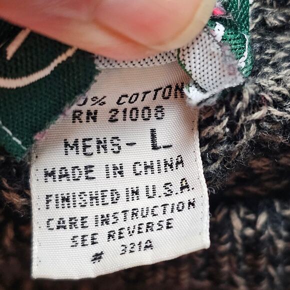 VTG men's Izod grandpa argyle plaid sweater rust black gray size Large - Picture 4 of 5